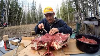 Moose Meat In My Tee Pee Smoker [upl. by Lletram310]