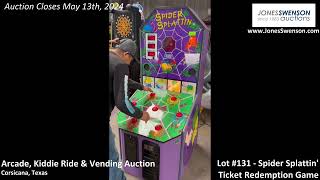 Lot 131  Spider Splattin Ticket Redemption Arcade Game [upl. by Eybbob]