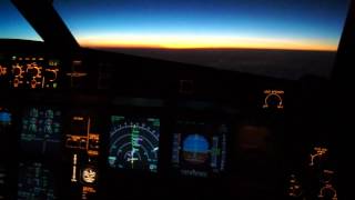 Airbus A330 Cockpit at sunrise [upl. by Adnama]