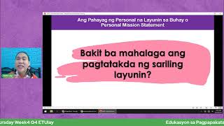 Edukasyon sa Pagpapakatao 7  Thursday Week4 Q4 ETUlay [upl. by Amorita]