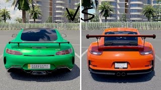 Forza Horizon 3 AMG GTR vs PORSCHE 911 GT3 Exhaust Sound Battle [upl. by Elyc531]