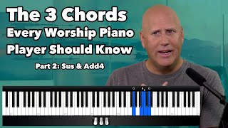 Worship Piano Lesson  3 Chords Every Worship Player Should Know  Part 2 Suspended Sus amp Add 4 [upl. by Cirtap50]