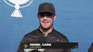 Derek Carr talks conversations with Drew Brees new offense  2024 Zurich Classic [upl. by Allenad817]