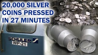 20000 Silver Coins Pressed in 27 minutes  US Mint Schuler Press [upl. by Irap588]