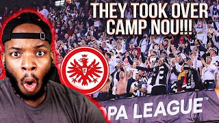 American Reacts to 30000 Eintracht Frankfurt Fans Take Over Barcelona Camp Nou [upl. by Gabor57]