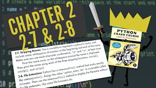 Python Crash Course Chapter 2  Try It Yourself 27 amp 28  Beginner Walkthrough [upl. by Zanas384]