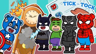 Hickory Dickory Dock Song Marvel Hero Version  more Newborn Baby Nursery Rhymes [upl. by Beberg]