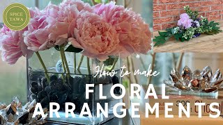 DIY Peony Flower Arrangement  TWO TYPES [upl. by Hafeetal549]