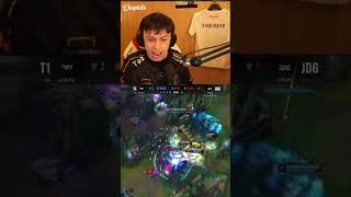 Caedrel Reacts to JDG vs T1 Faker Game winning play shorts leagueoflegends leagueclips [upl. by Los463]