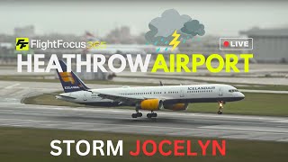 Live London Heathrow Airport  High winds post storm Jocelyn Wednesday 24th January 2024 [upl. by Dranyl684]