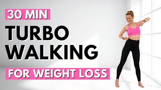 🔥30 Min TURBO WALKING for WEIGHT LOSS🔥ENERGETIC CARDIO🔥ALL STANDING🔥NO JUMPING🔥KNEE FRIENDLY🔥 [upl. by Golden]