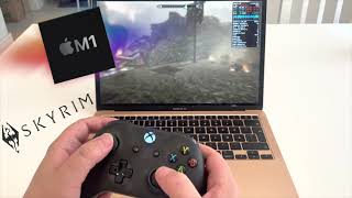 Skyrim SE on Macbook Air M1 7 core GPU with Game Porting Toolkit and Xbox controller [upl. by Toby318]