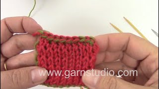 How to do a two color bind off in double knitting [upl. by Herzen]