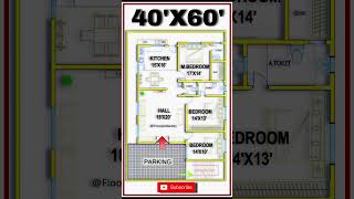 quot40x60 North Facing 3BHK Modern Home Plan  Vastu Compliantquot [upl. by Elleret123]