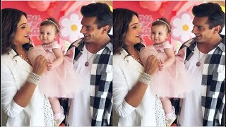 Bipasha Basu daughter First Look with Karan Singh Grover [upl. by Ainitsirc]