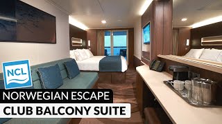 Norwegian Escape  Club Balcony Suite Full Tour amp Review 4K  NCL Cruises [upl. by Frick97]