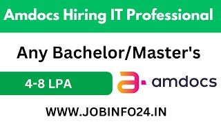 Amdocs Hiring IT Professional  10th Pass job12th pass job BCA JOBS BPO JOBS Diploma jobs [upl. by Vidovik]