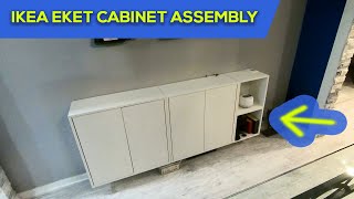 Ikea EKET Cabinet Wall Mounting and Eket Assembly Video with Rail Hanging [upl. by Rosamond]