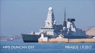 HMS DUNCAN D37  Piraeus  Greece [upl. by Atinrehs6]