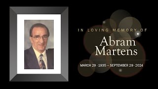 Memorial for Abram Martens [upl. by September311]