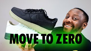 Air Force 1 Move To Zero Seaglass Black Olive Sneaker Review Sustainable Schopes 033 FJ4160 001 002 [upl. by Quitt39]