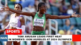 Paris Olympics  Tobi Amusan Leads First Heat in Womens 100m Hurdles [upl. by Bonns]