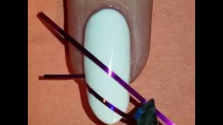 Easy Stripe Nails Tutorial Design  DIY Nail Art for beginners [upl. by Oiludbo918]