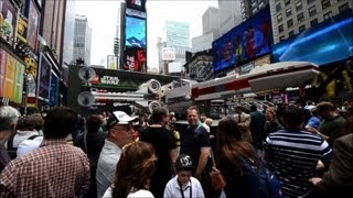 Giant Lego Star Wars XWing lands on New York [upl. by Nivlem]