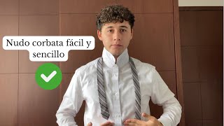 Cómo hacer nudo de corbata fácil rápido y sencillo Tutorial ✅ [upl. by Arimak]