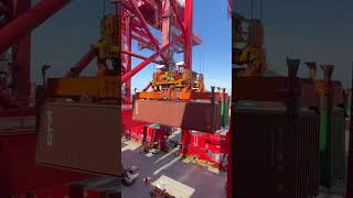 Double Container Dischargecargoshipcontainershippingchinatravelyoutubeyoutubeshortsseashorts [upl. by Summons428]