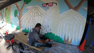 Painting a Cockatoo Mural at Canley Vale Public School [upl. by Esten920]