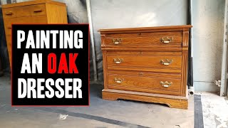 Painted Dresser Makeover to UPDATE an OUTDATED Oak Finish [upl. by Alial]