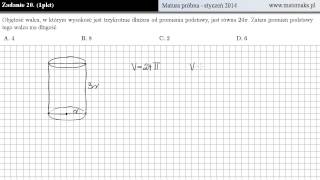 Zadanie 20  matura próbna  styczeń 2014 [upl. by Ynittirb]