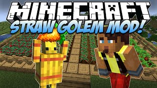 Mod Showcase  STRAW GOLEMS Straw Golem Rebaled  Minecraft 1192 [upl. by Amand205]