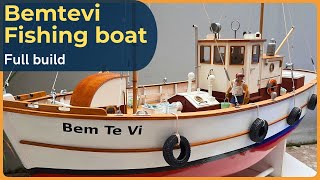 Fishing boat Bemtevi  RC wooden Nauticurso kit RC DIY kit boat [upl. by Pruter]