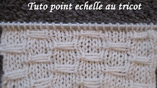 TUTO POINT ECHELLE AU TRICOT stitch knitting PUNTO TEJIDO DOS AGUJAS [upl. by Sontag]