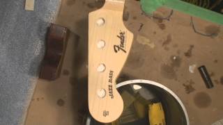 Warmoth Fender Jazz Bass Assembly WETSANDING [upl. by Eremahs764]