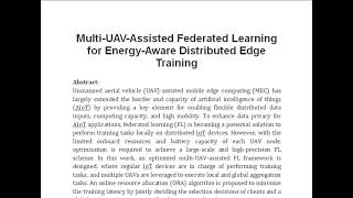 Multi UAV Assisted Federated Learning for Energy Aware Distributed Edge Training [upl. by Arted]