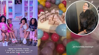 Stormi turning 6 Kylie Jenner prepares Stormis birthday week with balloons🥳🎂 [upl. by Rowney]