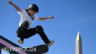 Talented teens Meet the three womens street skateboarding medalists  Paris Olympics  NBC Sports [upl. by Auqinehs]