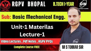 Lec1 II Unit1 II Basic Mech Engg II BME II RGPV II Gateway Classes [upl. by Windsor]