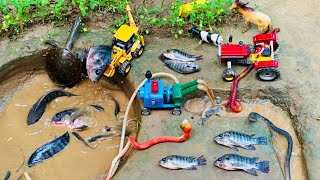 Catch fish using mini water pump  fishing exciting  diy tractor ‪Mini Fish Creator [upl. by Htir]