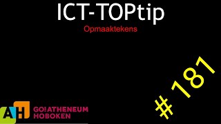 ICT TopTip 181  Opmaaktekens Word en Google Docs [upl. by Dasha]