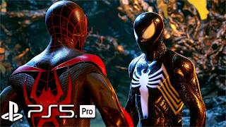 SPIDERMAN 2 PS5 PRO  Symbiote SpiderMan Vs Miles Epic Fight Fidelity Pro Mode 4K 60FPS [upl. by Sebbie136]