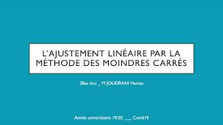 Cours 2bac éco  économie générale  Lajustement linéaire par la méthode des moindres carrés Part1 [upl. by Annunciata]