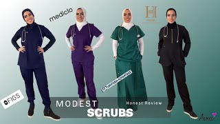 HONEST REVIEW Modest Scrubs  HAZEL  FIGS  MEDLICO  UNIFORM ADVANTAGE [upl. by Jacenta]