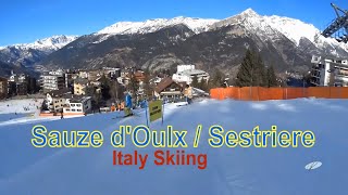 Italy Skiing Sestriere  Sauze dOulx [upl. by Bender444]