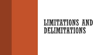 Limitations and Delimitations in Research [upl. by Ellahcim]