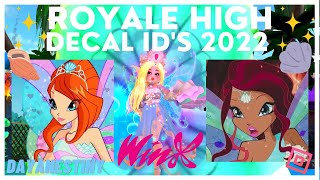 Decal IDsCodes for Journal Profile with Pictures PART 2 quotWinxquot  Royale High Journal [upl. by Eneli379]