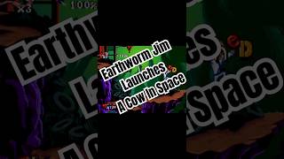 Earthworm Jim launches a cow in space 😅💪🤣 earthwormjim retrogamelovers retrogamer retrogames [upl. by Ettenad]